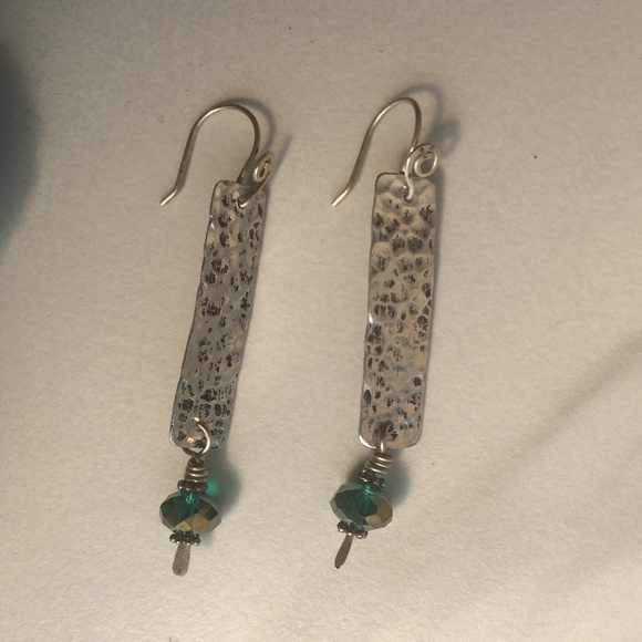 Handcrafted Recycled Aluminum n Crystal Earrings. - Picture 3 of 8